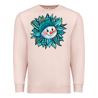 Pale Pink cute snowman winter sunflower Premium Sweatshirt - Jasminsmagicworld