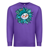 Purple cute snowman winter sunflower Premium Sweatshirt - Jasminsmagicworld