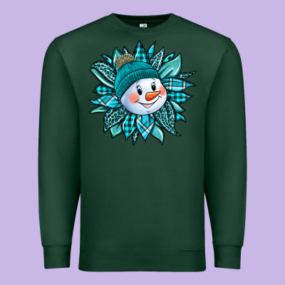 Cute Snowman Winter Sunflower Premium Sweatshirt Designed By Jasminsmagicworld