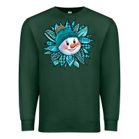 Sports Green cute snowman winter sunflower Premium Sweatshirt - Jasminsmagicworld