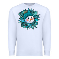 White cute snowman winter sunflower Premium Sweatshirt - Jasminsmagicworld