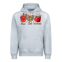 Heather Grey Peace Love Hot Chocolate Urban Hoodie - BundleAndBundleShop
