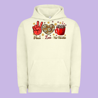 Peace Love Hot Chocolate Urban Hoodie Designed By Bundleandbundleshop