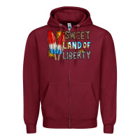 Burgundy sweet land of liberty Zipper Hoodie - RacoonDesign