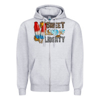 Heather Grey sweet land of liberty Zipper Hoodie - RacoonDesign