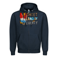 Navy sweet land of liberty Zipper Hoodie - RacoonDesign