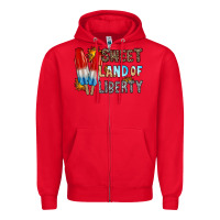 Red sweet land of liberty Zipper Hoodie - RacoonDesign