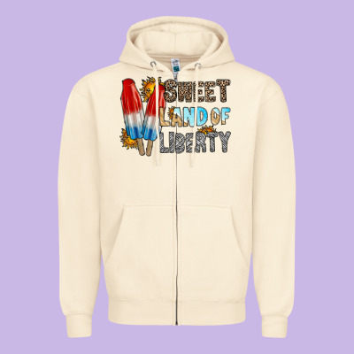 Sweet Land Of Liberty Zipper Hoodie Designed By Racoondesign