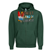 Sports Green sweet land of liberty Zipper Hoodie - RacoonDesign