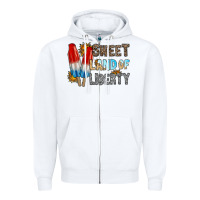 White sweet land of liberty Zipper Hoodie - RacoonDesign