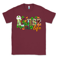 Burgundy st.patricks nurse life Classic Tee - BarkalooDesign