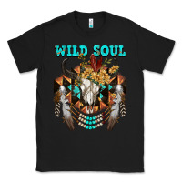 Black Wild Soul Bull Skull Classic Tee - FaDigitalArtStudio