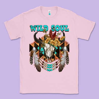 Wild Soul Bull Skull Classic Tee Designed By Fadigitalartstudio