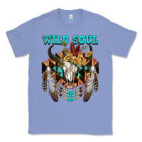 Colony Blue Wild Soul Bull Skull Classic Tee - FaDigitalArtStudio