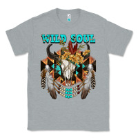 Heather Grey Wild Soul Bull Skull Classic Tee - FaDigitalArtStudio