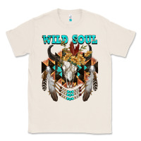 Natural Wild Soul Bull Skull Classic Tee - FaDigitalArtStudio