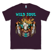 Plum Wild Soul Bull Skull Classic Tee - FaDigitalArtStudio