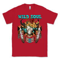 Red Wild Soul Bull Skull Classic Tee - FaDigitalArtStudio