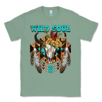 Sage Wild Soul Bull Skull Classic Tee - FaDigitalArtStudio