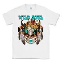 White Wild Soul Bull Skull Classic Tee - FaDigitalArtStudio
