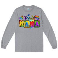 Heather Grey proud mama Long Sleeve Tee - Zillion Design Studio
