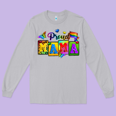 Proud Mama Long Sleeve Tee Designed By Zillion Design Studio