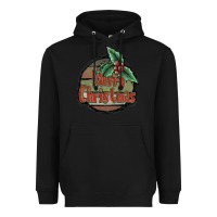 Black Merry Christmas Heavyweight Hoodie - JahusDesignShop
