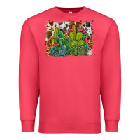 Cardinal watercolor cactus western background Premium Sweatshirt - BarkalooDesign