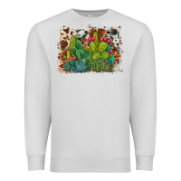 Dove Grey watercolor cactus western background Premium Sweatshirt - BarkalooDesign
