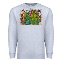 Heather Grey watercolor cactus western background Premium Sweatshirt - BarkalooDesign