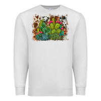 Oatmeal Heather watercolor cactus western background Premium Sweatshirt - BarkalooDesign