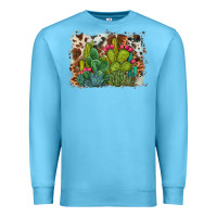 Ocean Blue watercolor cactus western background Premium Sweatshirt - BarkalooDesign