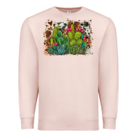 Pale Pink watercolor cactus western background Premium Sweatshirt - BarkalooDesign