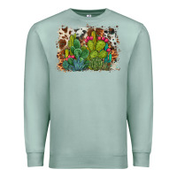Seafoam watercolor cactus western background Premium Sweatshirt - BarkalooDesign