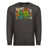 Smoke watercolor cactus western background Premium Sweatshirt - BarkalooDesign