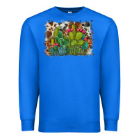 True Royal watercolor cactus western background Premium Sweatshirt - BarkalooDesign