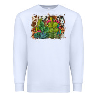 White watercolor cactus western background Premium Sweatshirt - BarkalooDesign