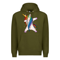 Army Green dabbing unicorn Premium Hoodie - MaliasSmallBusiness
