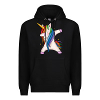 Black dabbing unicorn Premium Hoodie - MaliasSmallBusiness