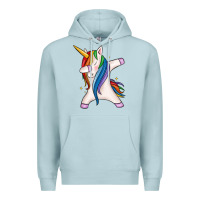 Blue Mist dabbing unicorn Premium Hoodie - MaliasSmallBusiness