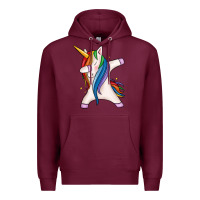 Burgundy dabbing unicorn Premium Hoodie - MaliasSmallBusiness