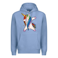 Colony Blue dabbing unicorn Premium Hoodie - MaliasSmallBusiness
