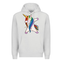 Dove Grey dabbing unicorn Premium Hoodie - MaliasSmallBusiness