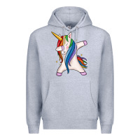 Heather Grey dabbing unicorn Premium Hoodie - MaliasSmallBusiness