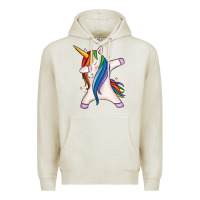 Oatmeal Heather dabbing unicorn Premium Hoodie - MaliasSmallBusiness