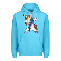 Ocean Blue dabbing unicorn Premium Hoodie - MaliasSmallBusiness