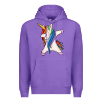 Purple dabbing unicorn Premium Hoodie - MaliasSmallBusiness