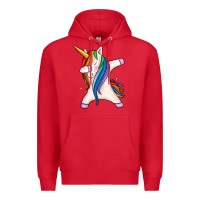 Red dabbing unicorn Premium Hoodie - MaliasSmallBusiness