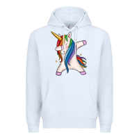 White dabbing unicorn Premium Hoodie - MaliasSmallBusiness