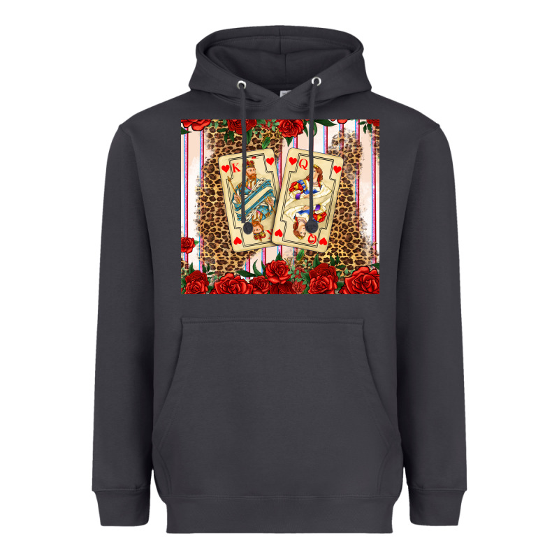 Valentines Day Playing Cards Heavyweight Hoodie by AdoDesignShop | Teevron